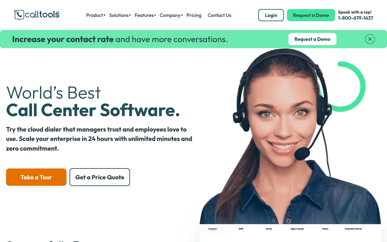 The CallTools homepage at calltools.com