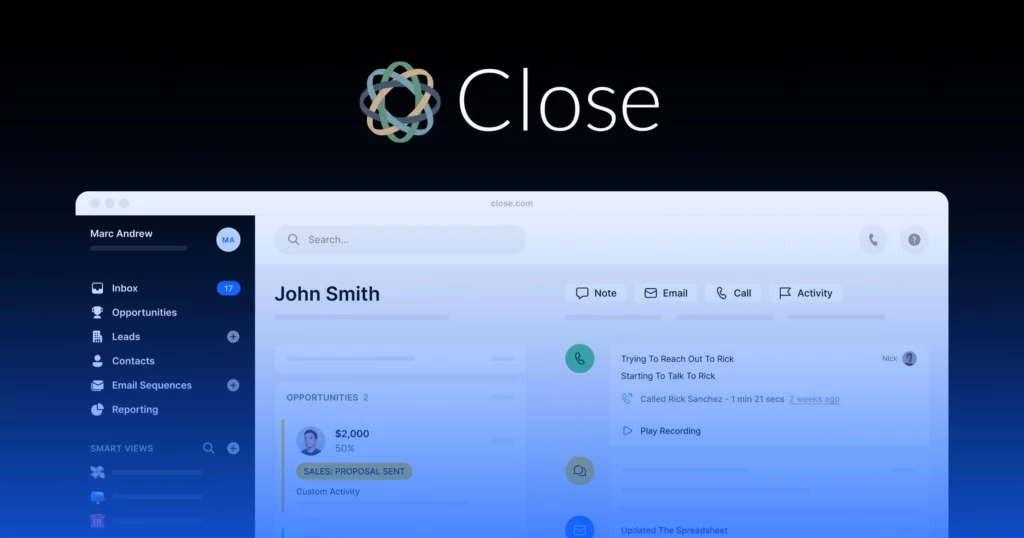 Close CRM Dashboard 2